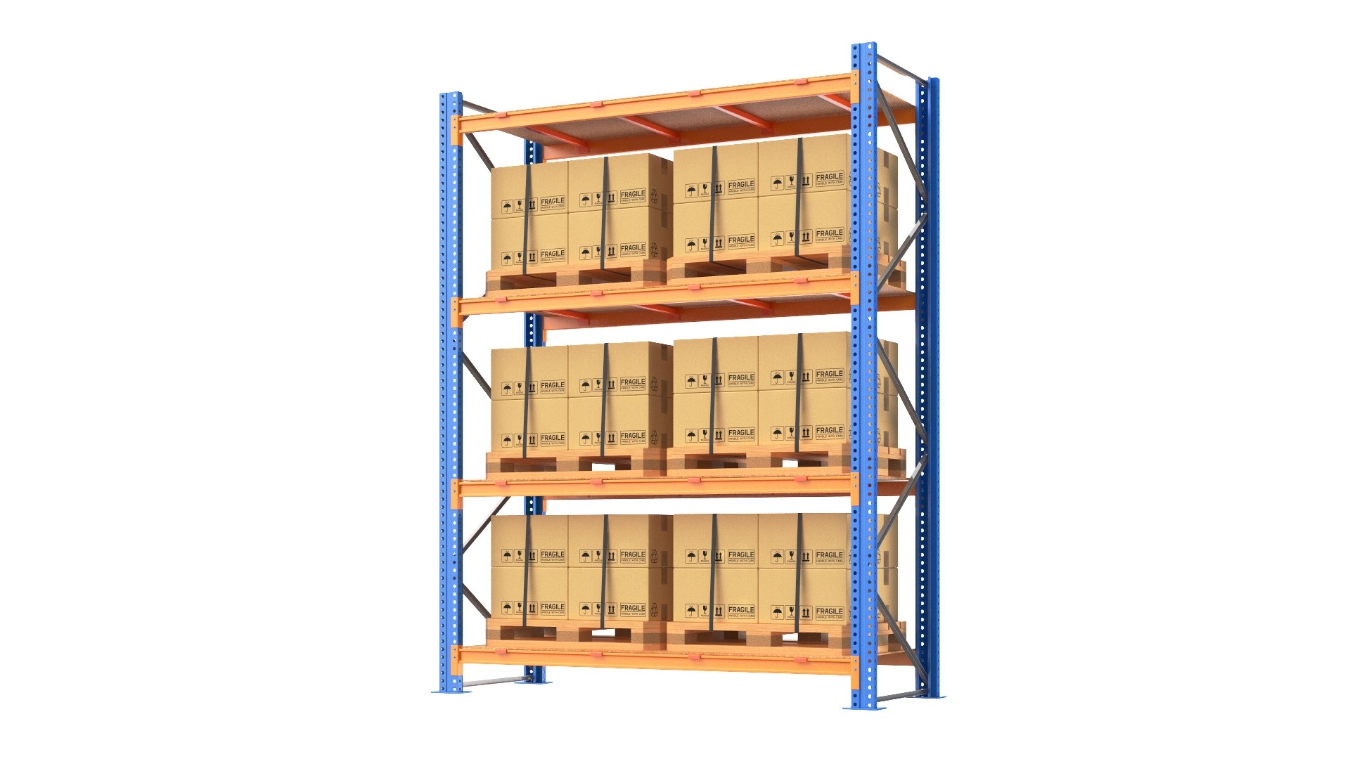 3D Detailed Full Warehouse Rack Model - TurboSquid 2093461