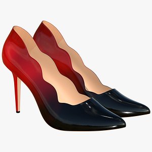 3D model Leather Shoes For Womens High Heels