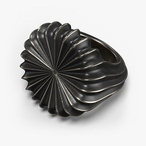 Radial Pleated Ring Oxidized Black