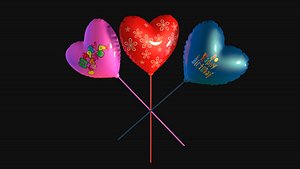 3D Heart shaped balloon model