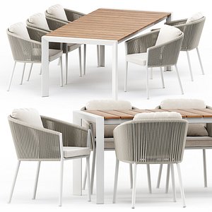 OMER ARMCHAIR and ALEXA EXTENDABLE TABLE 62