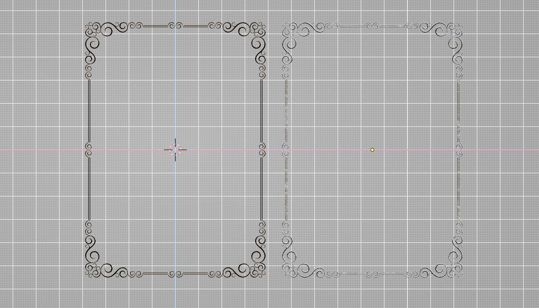 3D Decorative Rectangular Metallic Framework - TurboSquid 2209496