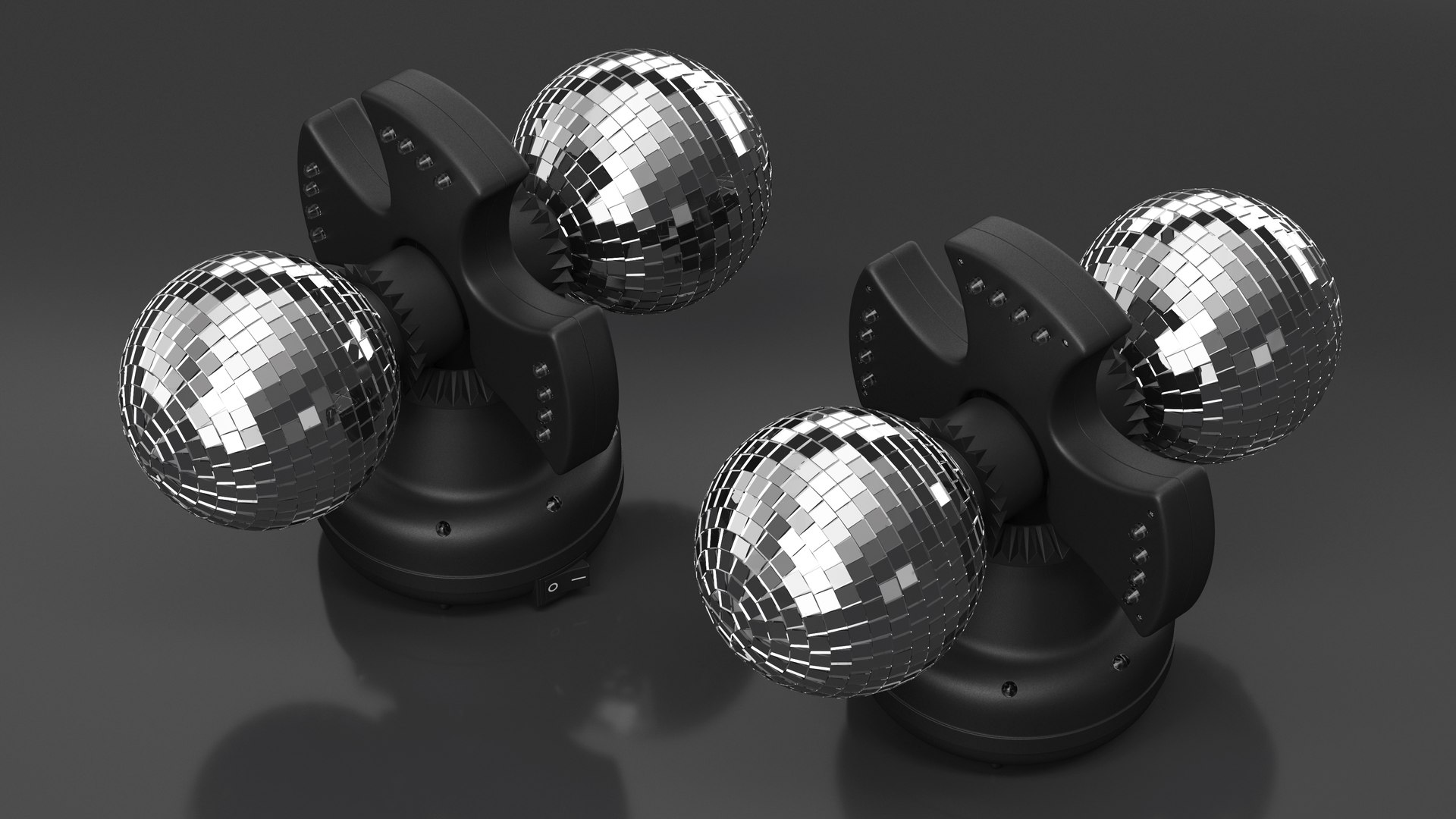 3D model Twin Disco Mirror Ball https://p.turbosquid.com/ts-thumb/W5/UYn07h/EN/twindiscomirrorballc4dmodel005/jpg/1670195102/1920x1080/fit_q87/143b462180fdf0253c80cf5f3bc1fe4e0993cc51/twindiscomirrorballc4dmodel005.jpg