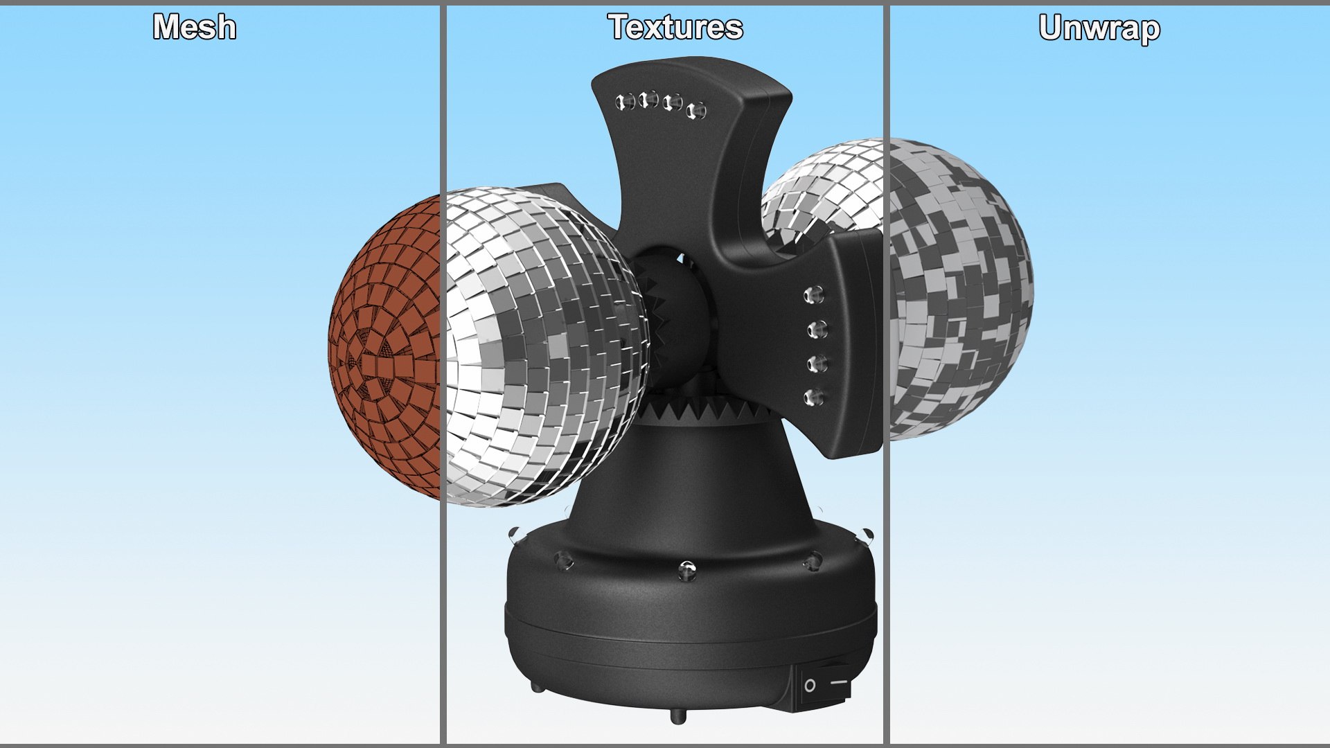 3D model Twin Disco Mirror Ball https://p.turbosquid.com/ts-thumb/W5/UYn07h/cs/twindiscomirrorballc4dmodel011/jpg/1670195125/1920x1080/fit_q87/4e8cb9857ed27070a19103e464a6ff757eadffec/twindiscomirrorballc4dmodel011.jpg