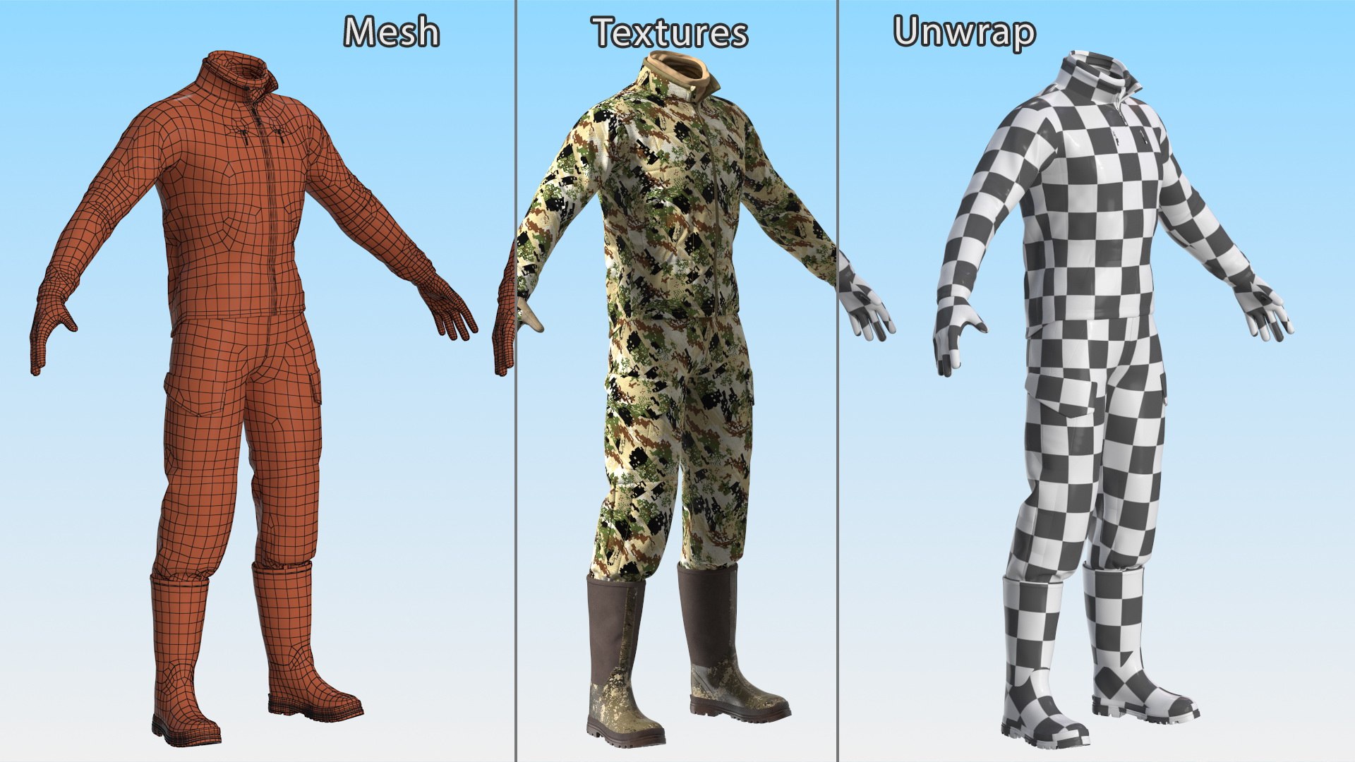 3D Hunting Suit Forest Camo Model - TurboSquid 1958280