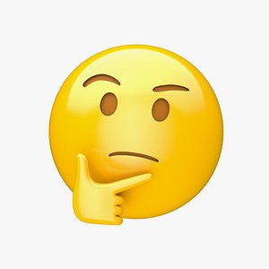 3D Apple Thinking Face model