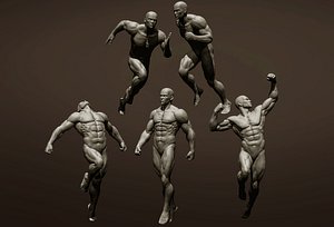 Male full body poses 3D model