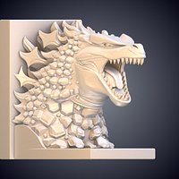 Detailed Kaiju Bookend 3D Print Model PM-16