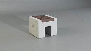 3D Concrete Bench - Type 3A short