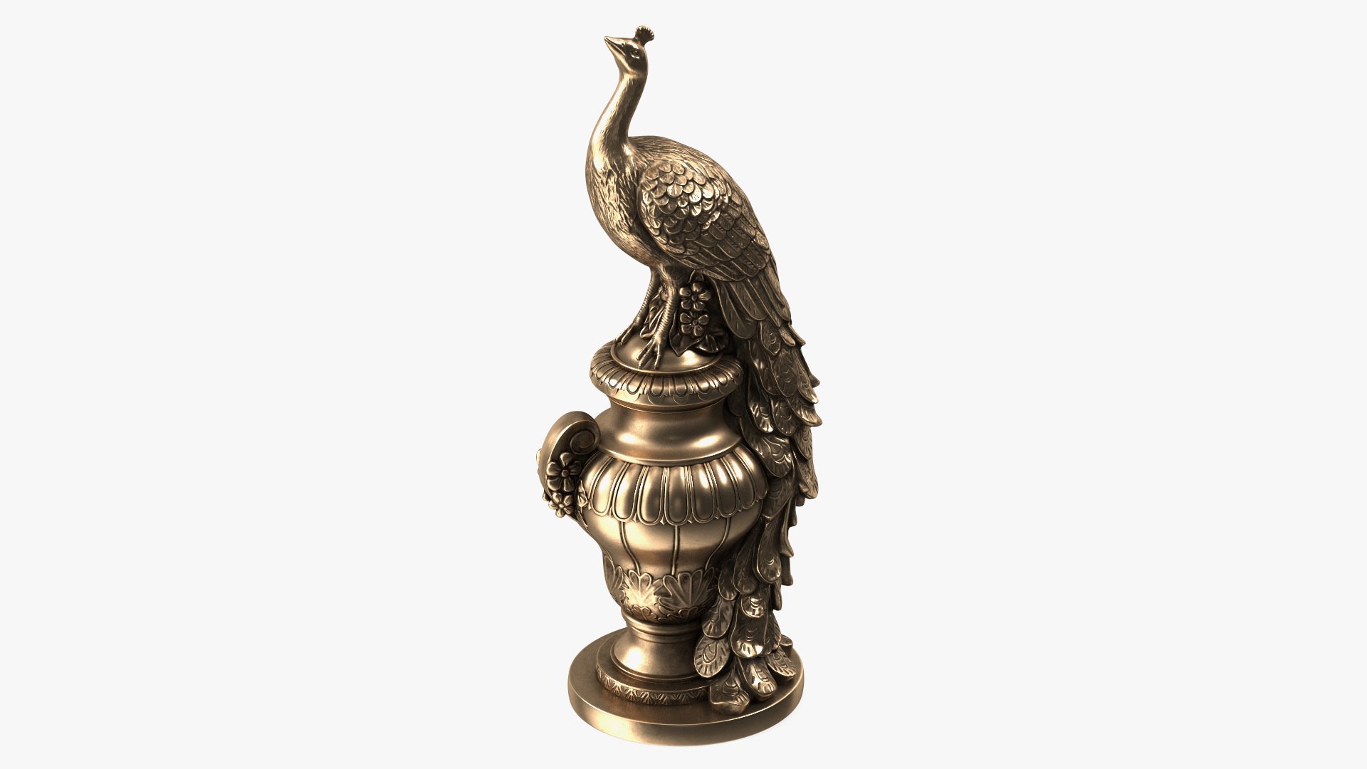 Peacock Cast Bronze 3D model preview