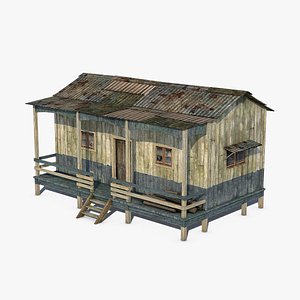 3D wooden house model