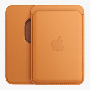 iphone leather wallet magsafe 3D