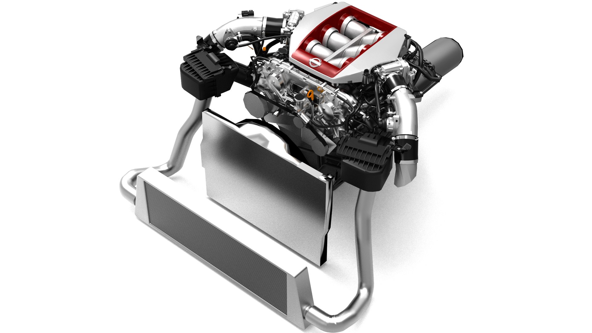 VR38DETT 日産 GTR R35 ローポリエンジン3Dモデル - TurboSquid