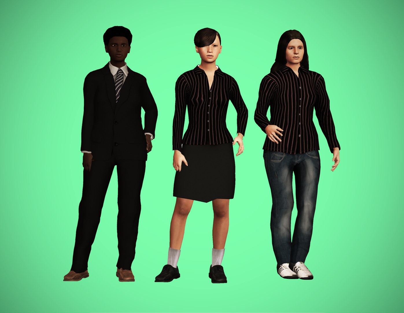 Character Pack Female 3D Model - TurboSquid 1429937
