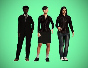 character pack female 3D model