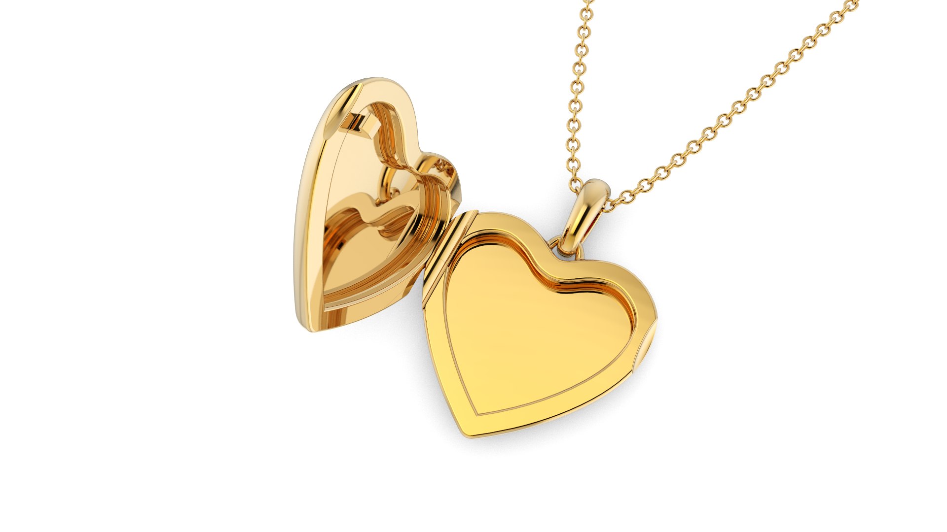 3D Heart Locket Pendant Necklace Model TurboSquid 2164058