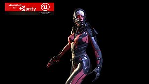 girl suit character 3D model