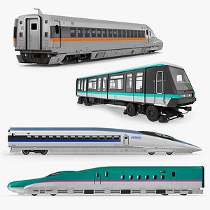 3D passenger train locomotives