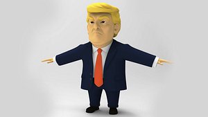 Cartoon DONALD TRUMP 3D model