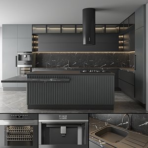 residential of modern kitchen set 30 3D model