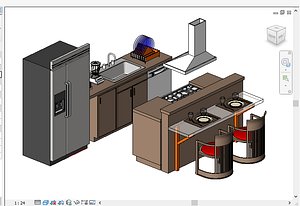 3D compact kitchen model