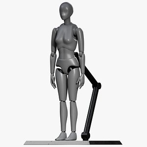 Female Articulated Action Figure with stand