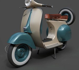 3D Vespa VNB 125-B Classic Scooter - High-Poly 3D Model model
