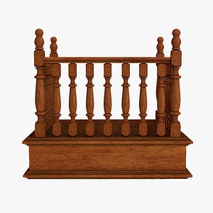 Wooden Witness Box 3D model