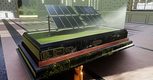3D Solar Energy Double Panel Tracker System 2x2x4 Diorama model