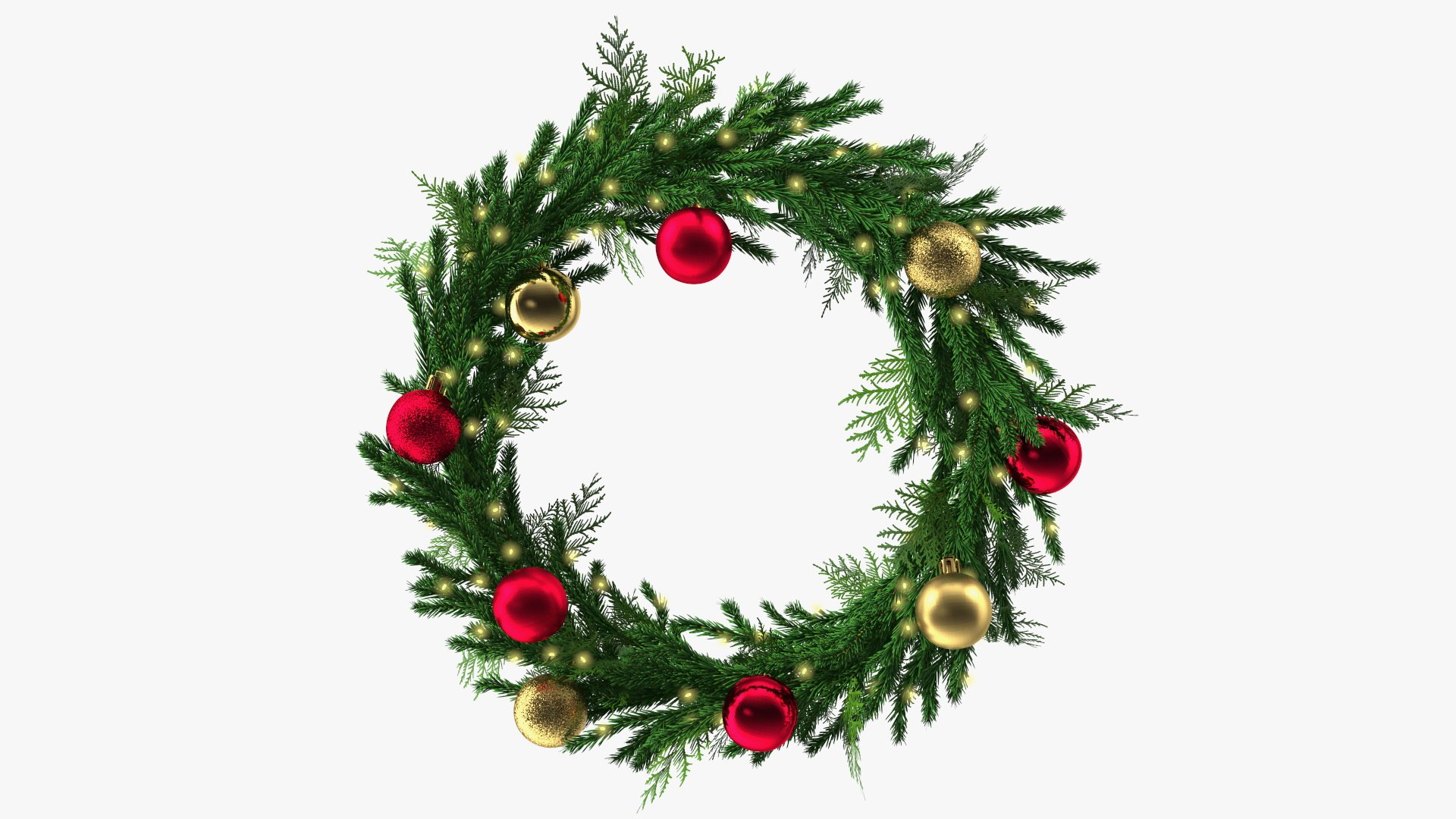 Christmas Ball Wreath 3D model preview