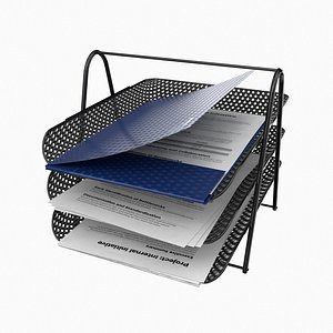 3D Black Mesh Desktop File Organizer