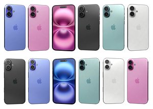 Apple iPhone 16 and 16 Plus 3D model