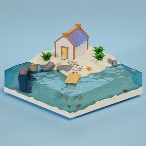 Island house on the beach