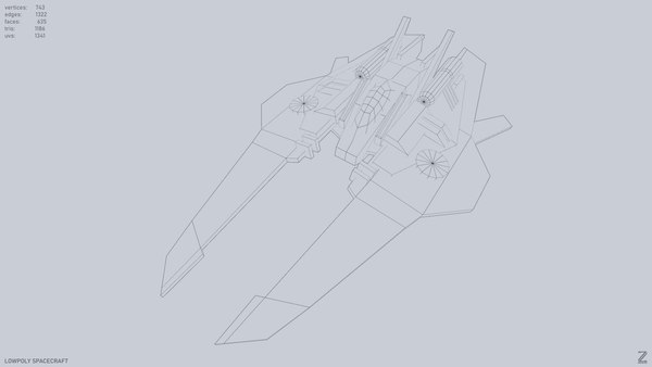 modelo 3d nave espacial de baja poli - TurboSquid 2390604