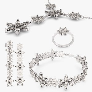 One Set Snowflake Diamond Collection