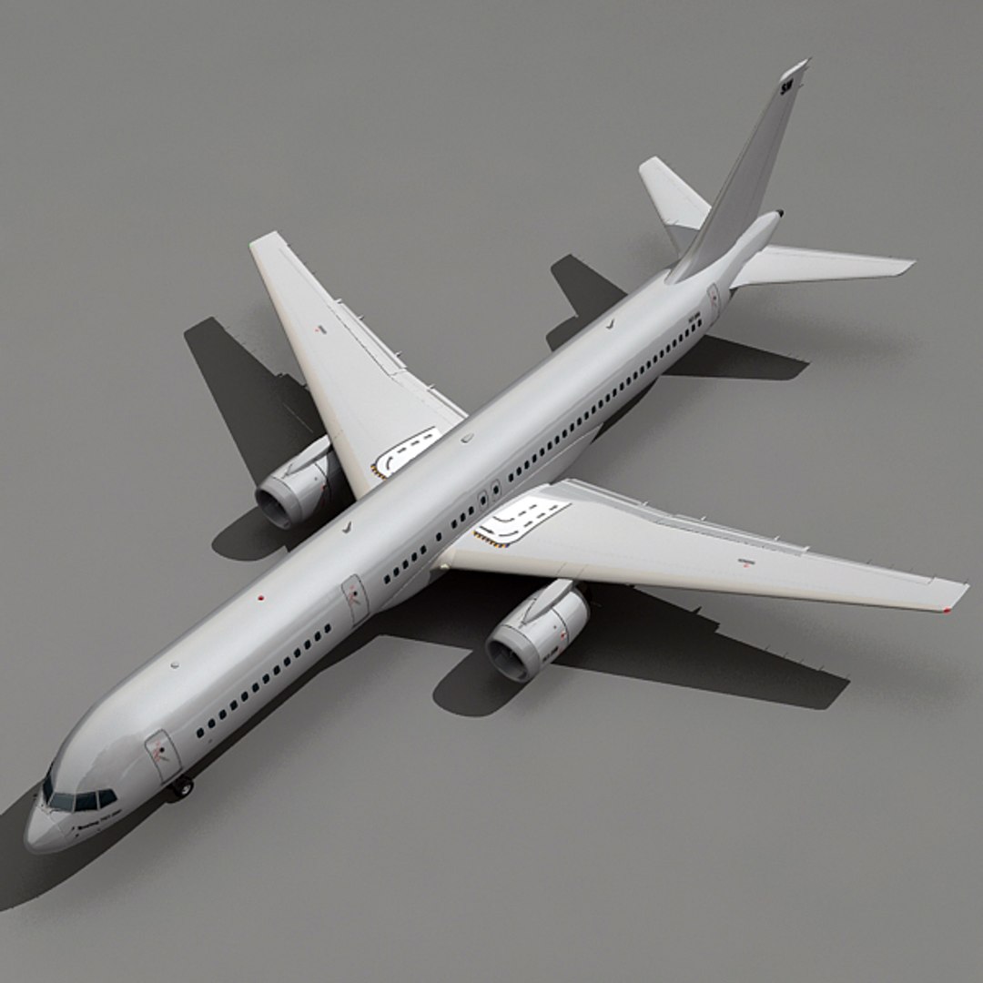 Boeing 757-200 Generic White 3d Model