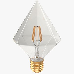 diamond shape filament led light 3D model