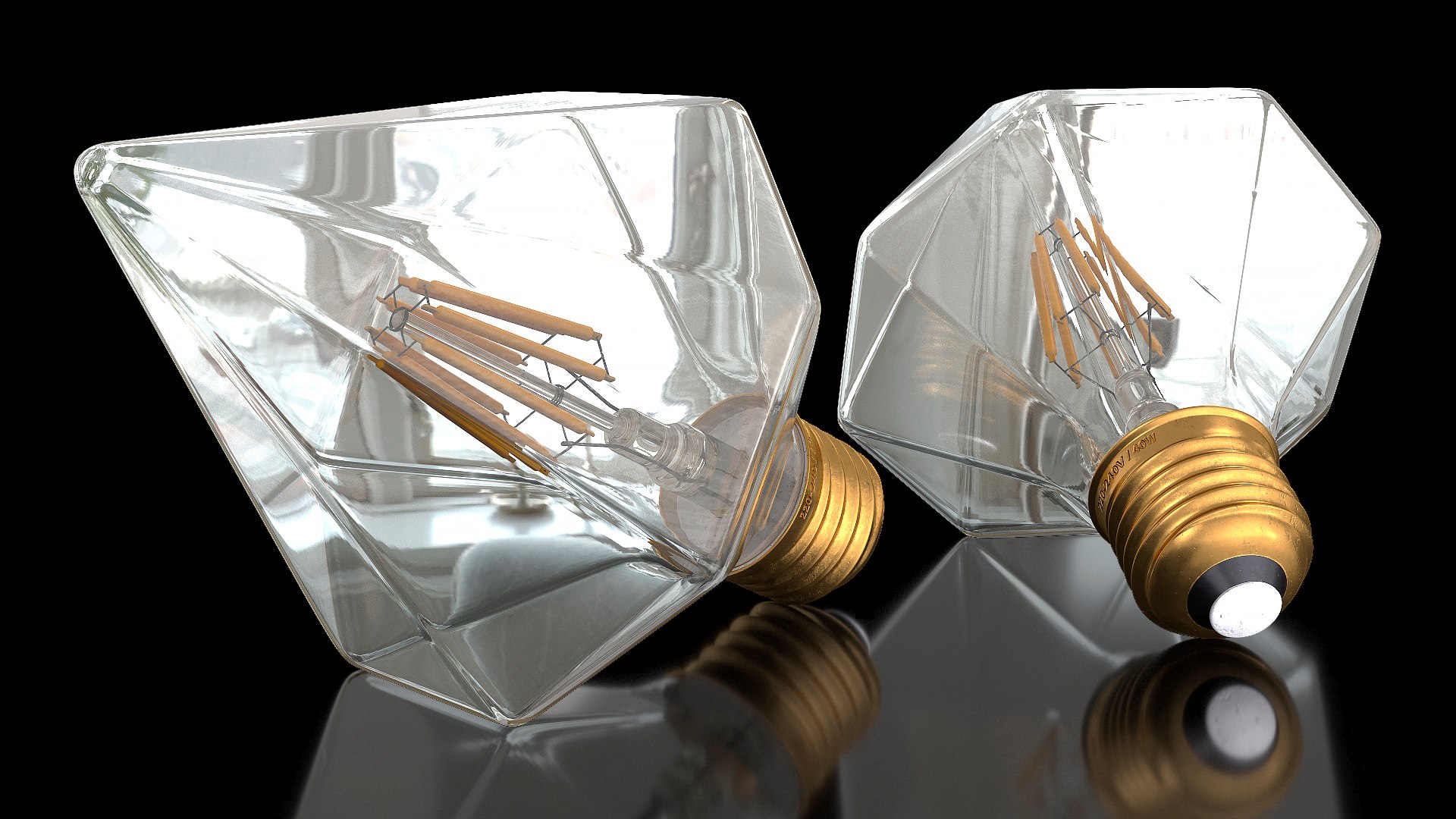 Diamond Shape Filament Led Light 3D Model - TurboSquid 1646963