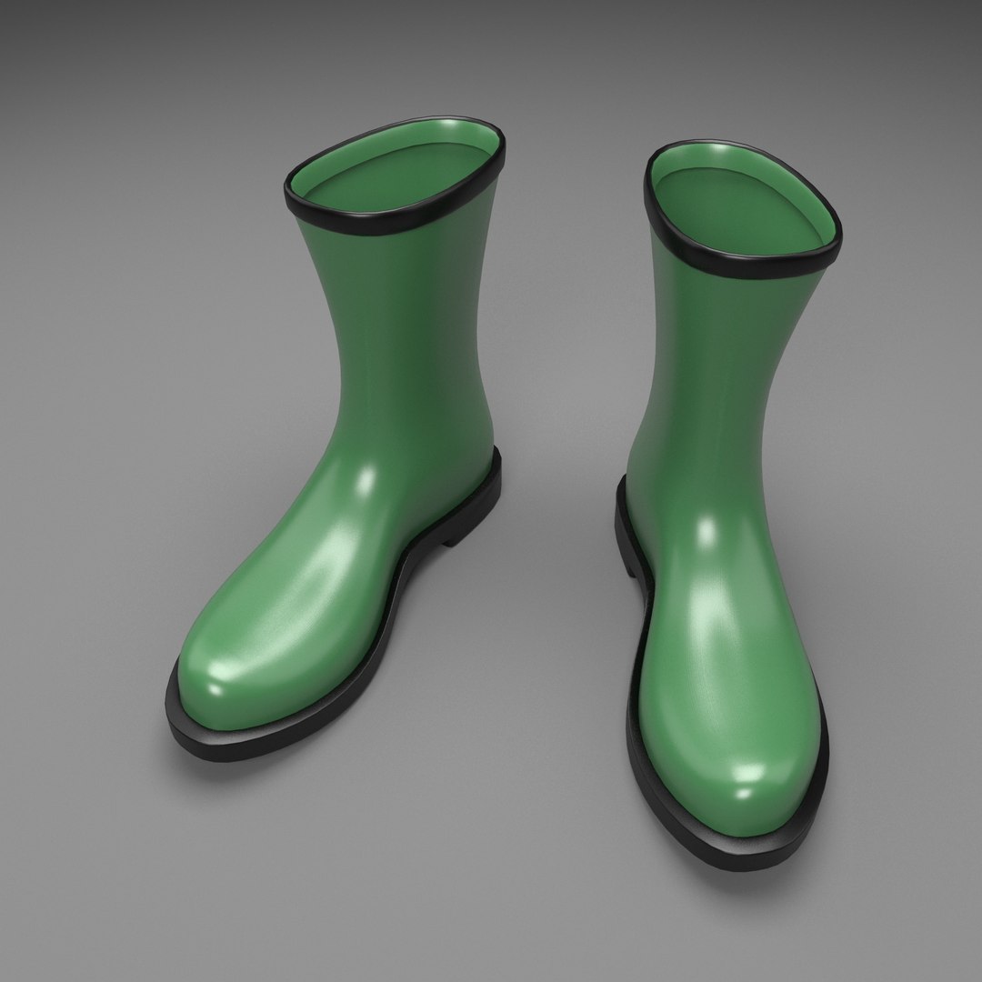 3D Mens Ribber Green Boots - TurboSquid 1976429