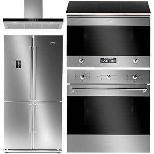 3D Set of kitchen appliances Smeg 4 model