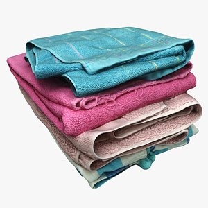 pile towels 3D