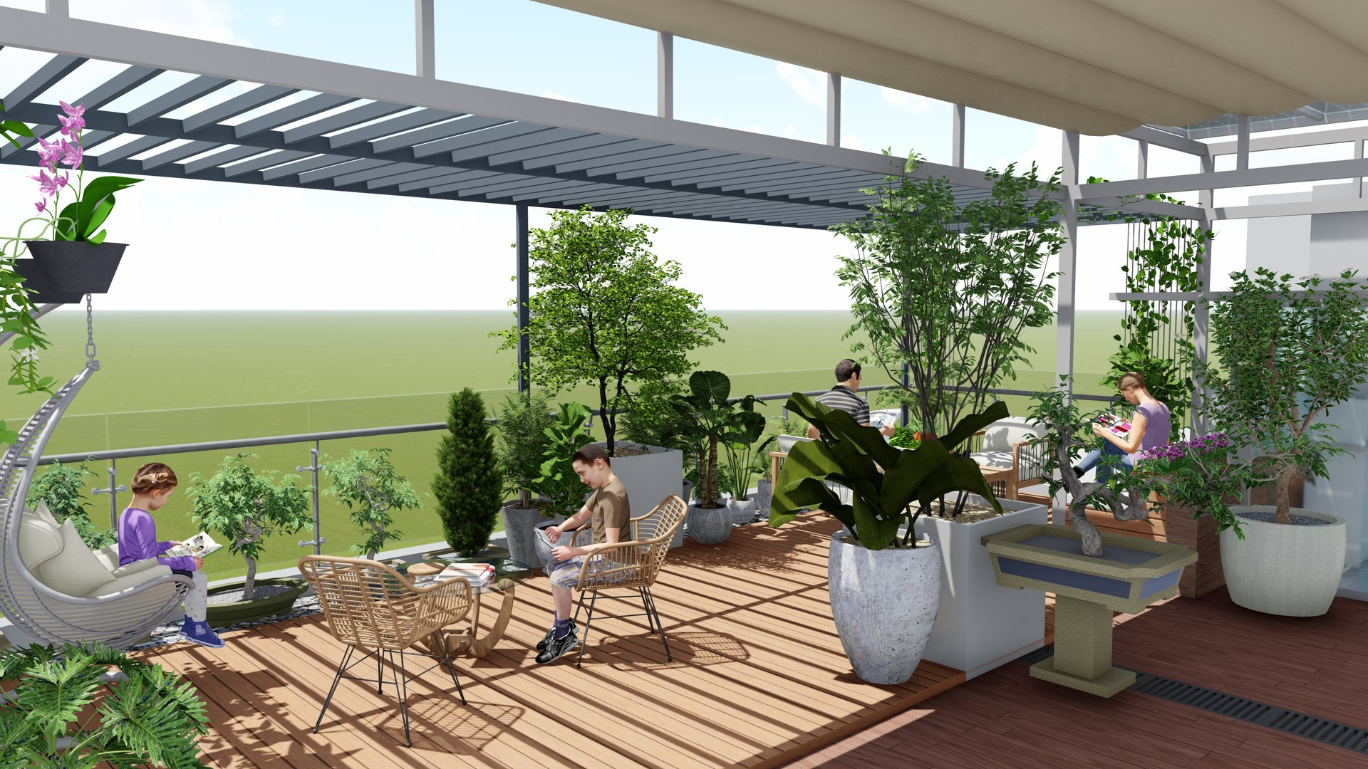 3D ROOFTOP LANDSCAPE - TurboSquid 2453749