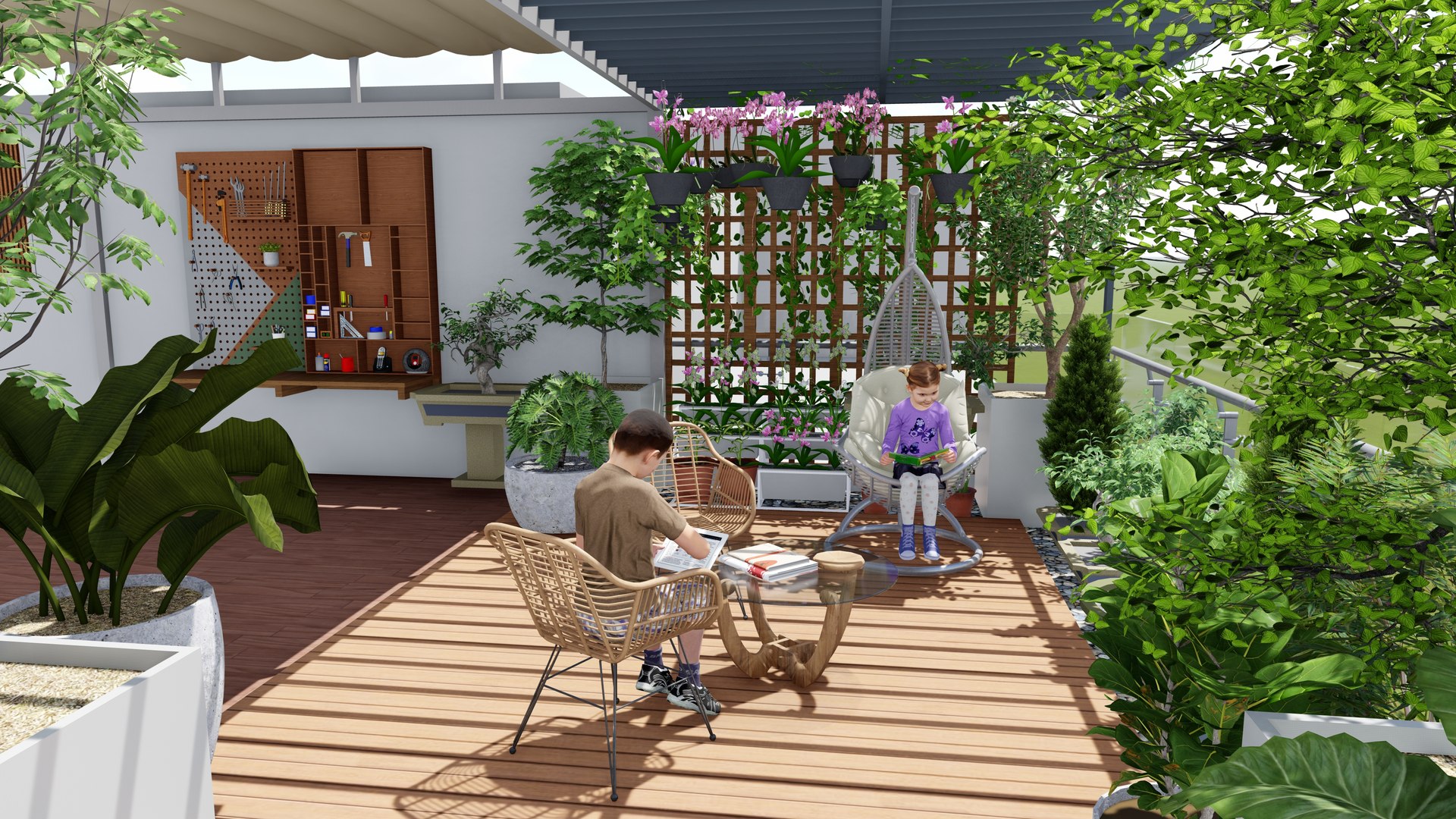 3D ROOFTOP LANDSCAPE - TurboSquid 2453749