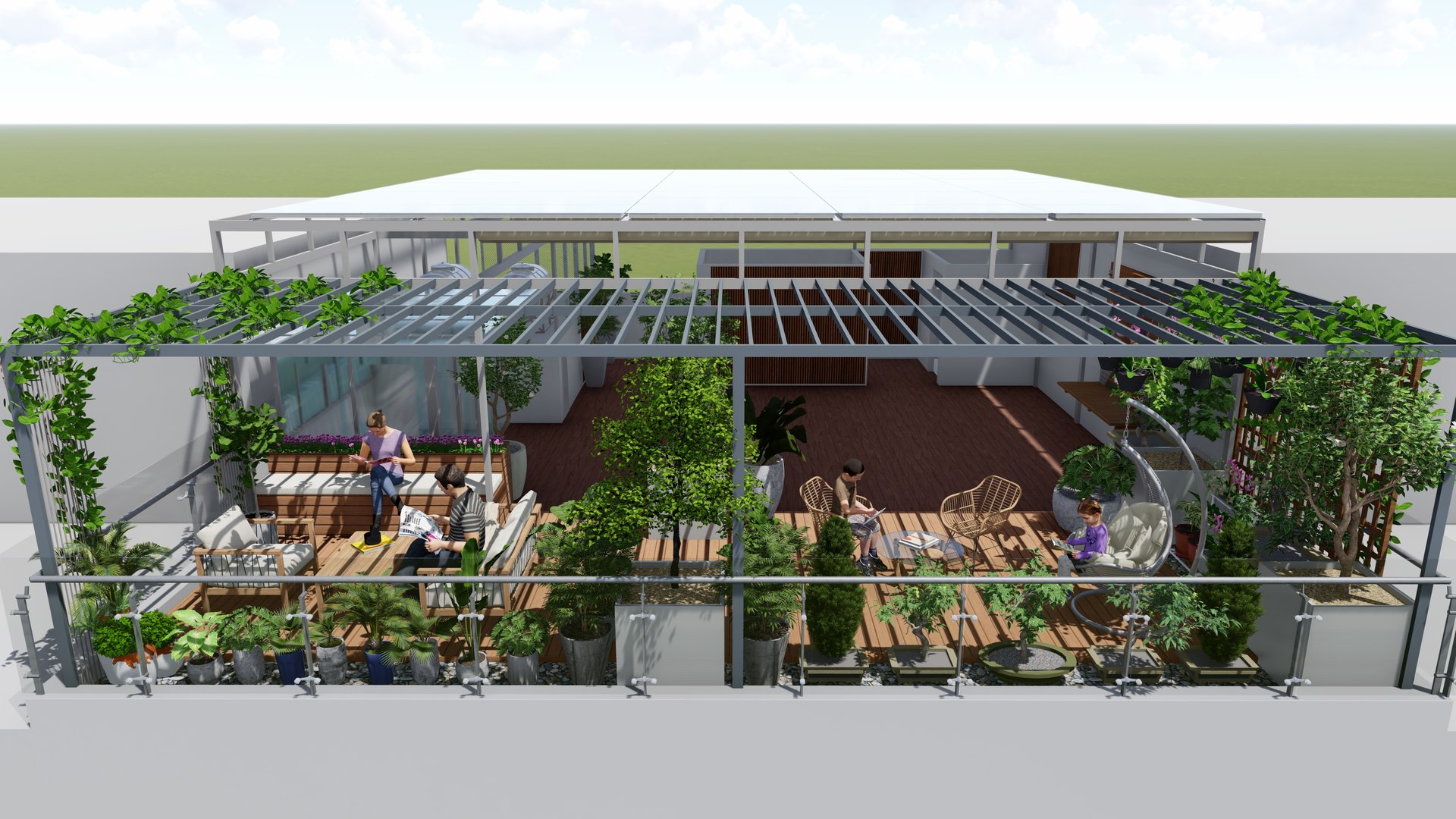 3D ROOFTOP LANDSCAPE - TurboSquid 2453749