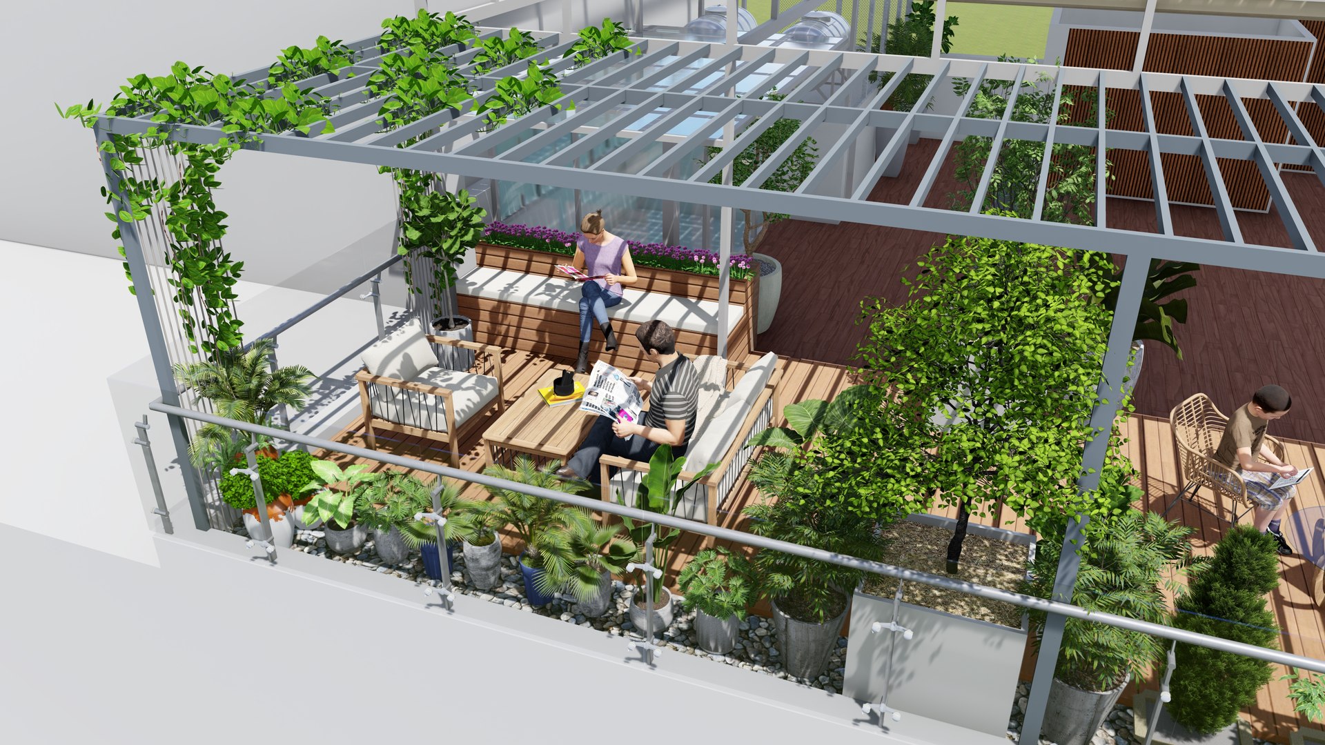 3D ROOFTOP LANDSCAPE - TurboSquid 2453749