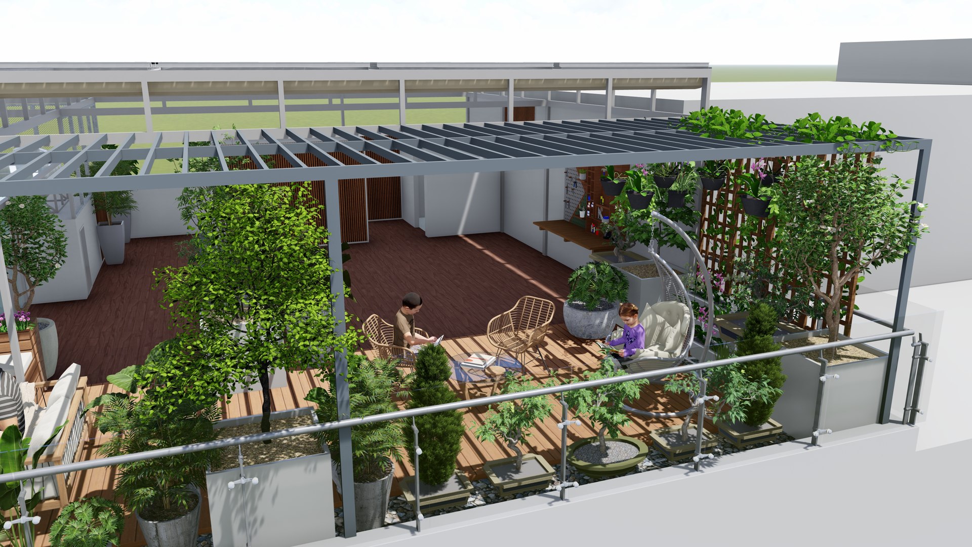 3D ROOFTOP LANDSCAPE - TurboSquid 2453749