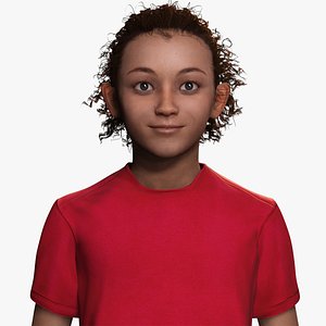 3D model Sabrina - Realistic Africain Girl kid Low-poly