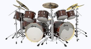 ludwig classic maple drum kit 3d model