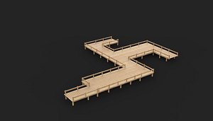 3D Wooden Dock 3D model model
