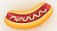 Cartoon Grill Hot Dog with Sauce